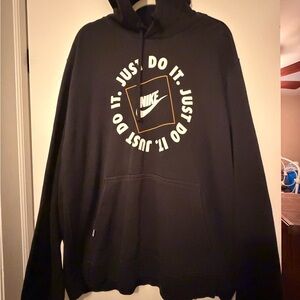Nike Men’s Black Crewneck Hoodie with 'Just Do It' Graphic